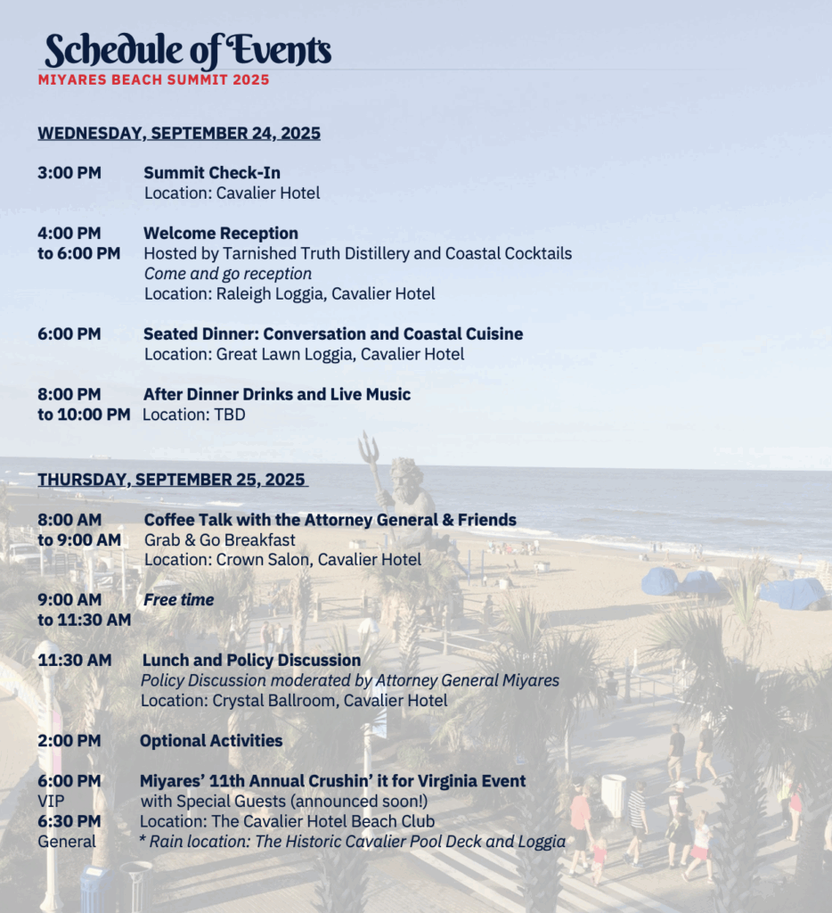 screenshot of dates for the 4th Annual Beach Summit event